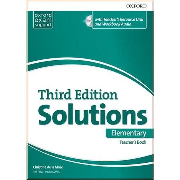 Книга для вчителя Solutions Third Edition Elementary Teacher's Book with Teacher's Resource Disc and Workbook Audio